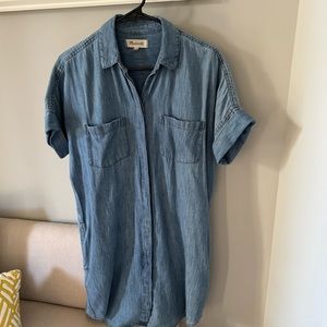 Madewell Denim Dress with Cuffed Sleeve Size S